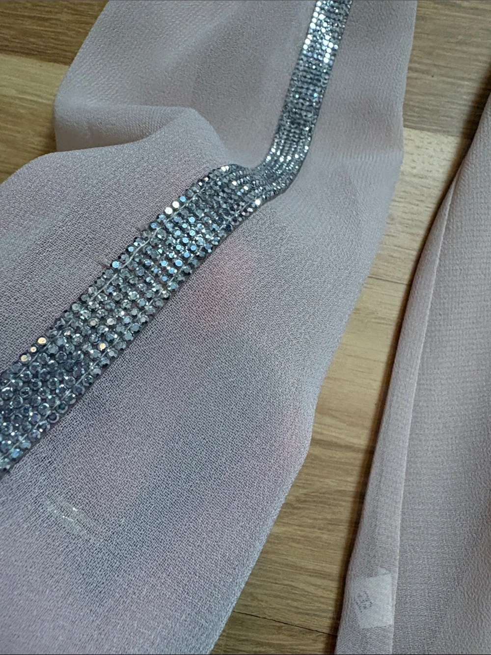 NWT Prelude Blush Sheer Open Front Cardigan with Crystal Sleeve Detail